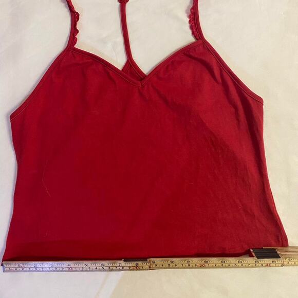 Red Cami tank top with Lace sz large - Picture 5 of 7